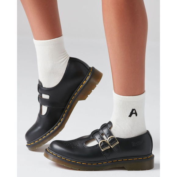 Dr. Martens Shoes - Dr. Martens 8065 2 Strap Mary Jane Shiny Black Leather Shoes Women's Size 8